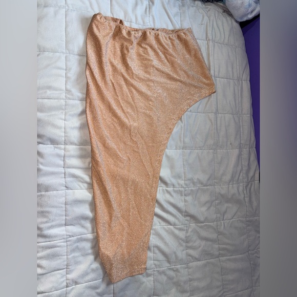 SHEIN Asymmetrical Sparkly Tan Skirt - Picture 5 of 10